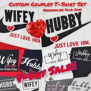 ♥️Valentine's Day♥️ Custom Couples T-Shirt Set